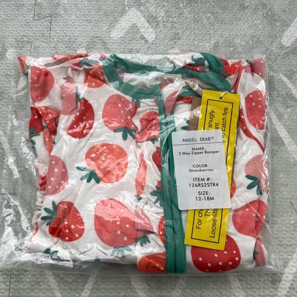Angel Dear- Strawberry Bamboo One Piece- 12/18Months. Sold Out Print. - Picture 2 of 2